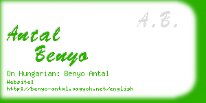 antal benyo business card